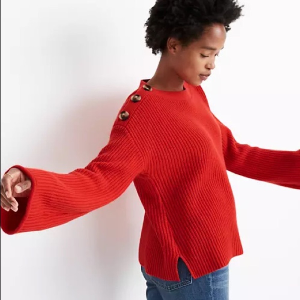 Madewell red boatneck sweater